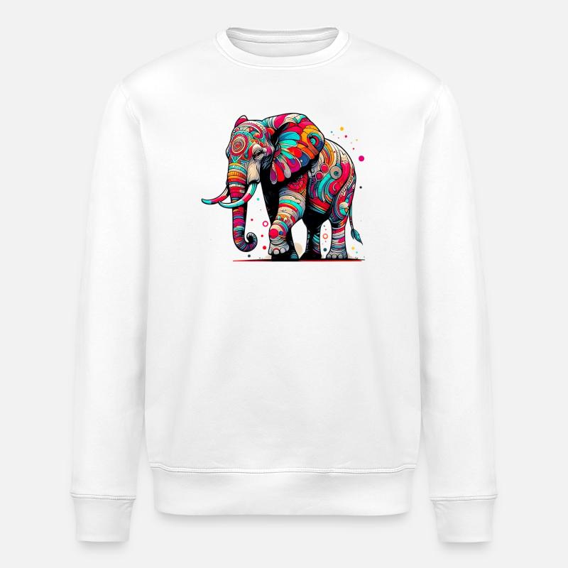 Elephant - Stanley/Stella ROLLER Unisex Organic Sweatshirt - white