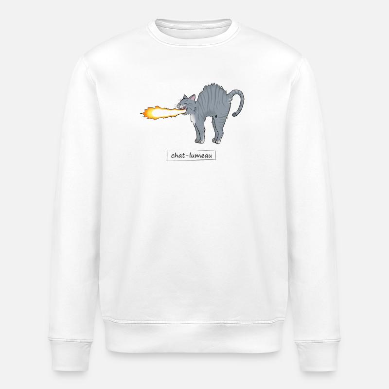 Chat-lumeau - Sweat bio ROLLER Stanley/Stella Unisexe - blanc