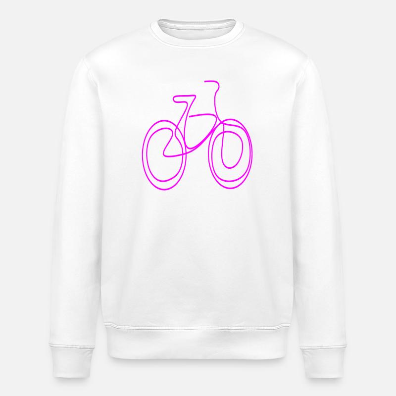 LINE ART BICYCLE PINK MINIMALISM - Stanley/Stella ROLLER Unisex Organic Sweatshirt - white