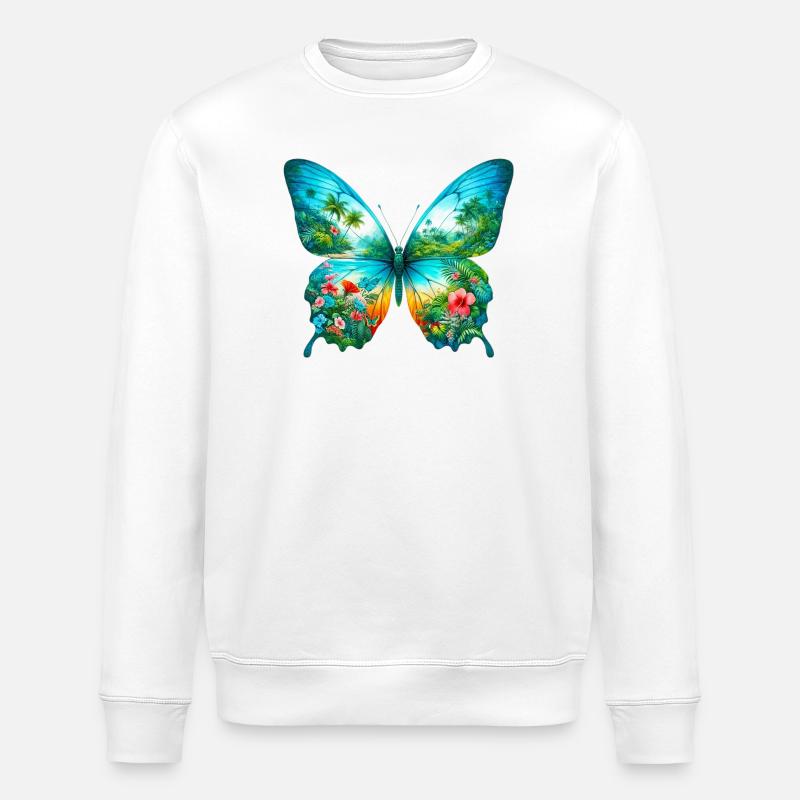 Papillon - Sweat bio ROLLER Stanley/Stella Unisexe - blanc
