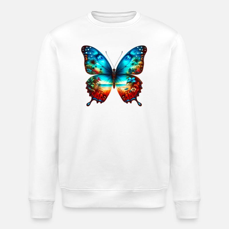 Schmetterling - Stanley/Stella Unisex Bio-Sweatshirt ROLLER - Weiß