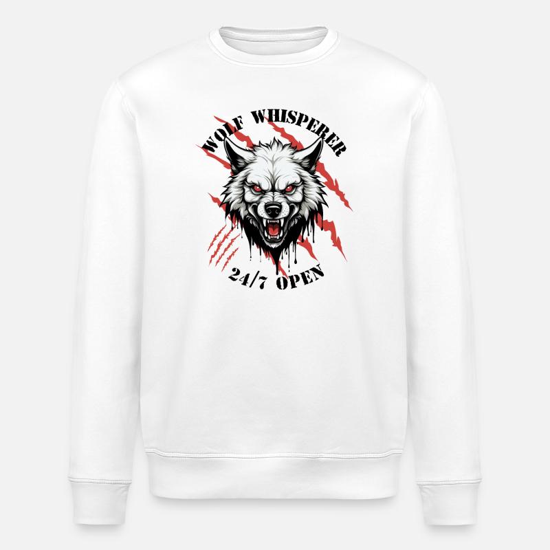 Wolf Flüsterer - Stanley/Stella Unisex Bio-Sweatshirt ROLLER - Weiß