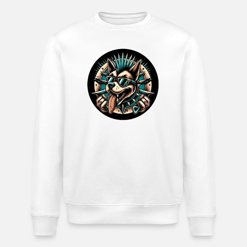 Punk Dog - Stanley/Stella Unisex Bio-Sweatshirt ROLLER - Weiß