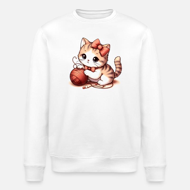 Cat Game - Stanley/Stella ROLLER Unisex Organic Sweatshirt - white