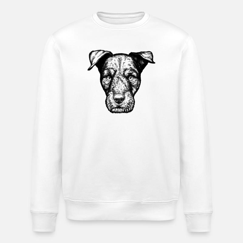 Portrait de Terrier de chasse - Sweat bio ROLLER Stanley/Stella Unisexe - blanc