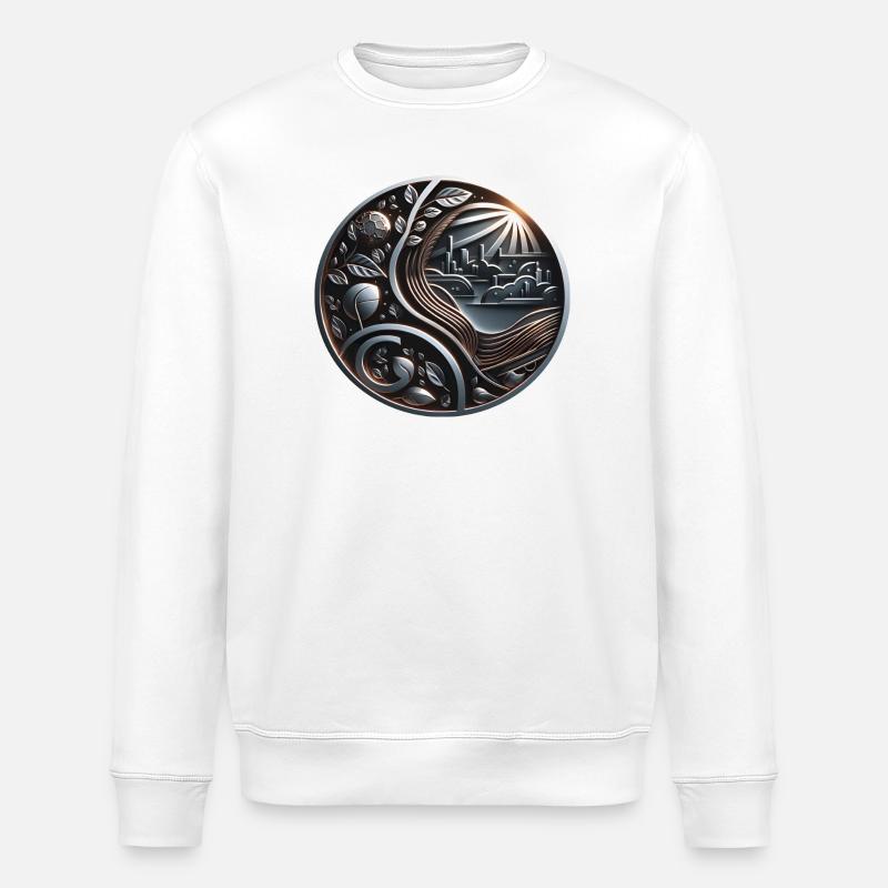 Rayon de soleil métallisé - Sweat bio ROLLER Stanley/Stella Unisexe - blanc