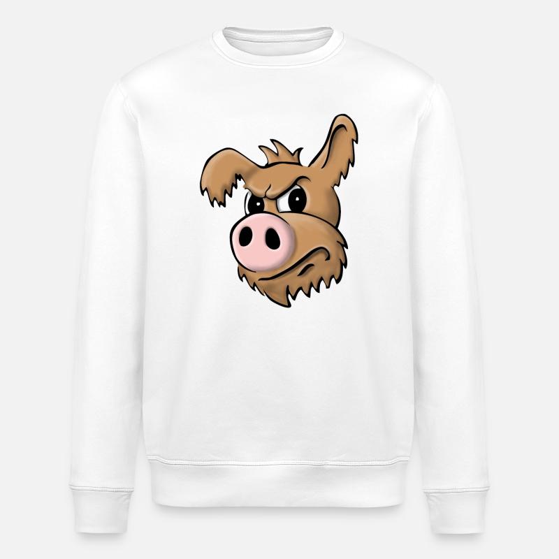 Schweinehund skeptisch - Stanley/Stella Unisex Bio-Sweatshirt ROLLER - Weiß