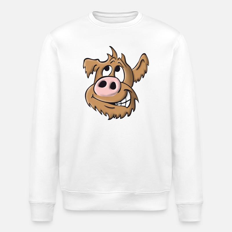 Cochon chien coquin - Sweat bio ROLLER Stanley/Stella Unisexe - blanc