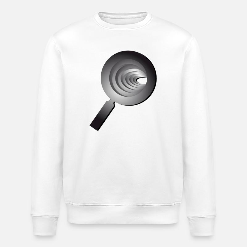 3D magnifying glass - Magnifier - Stanley/Stella ROLLER Unisex Organic Sweatshirt - white
