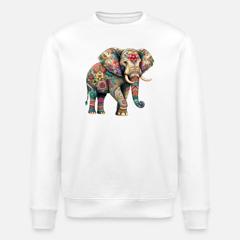 Elefant - Stanley/Stella Unisex Bio-Sweatshirt ROLLER - Weiß