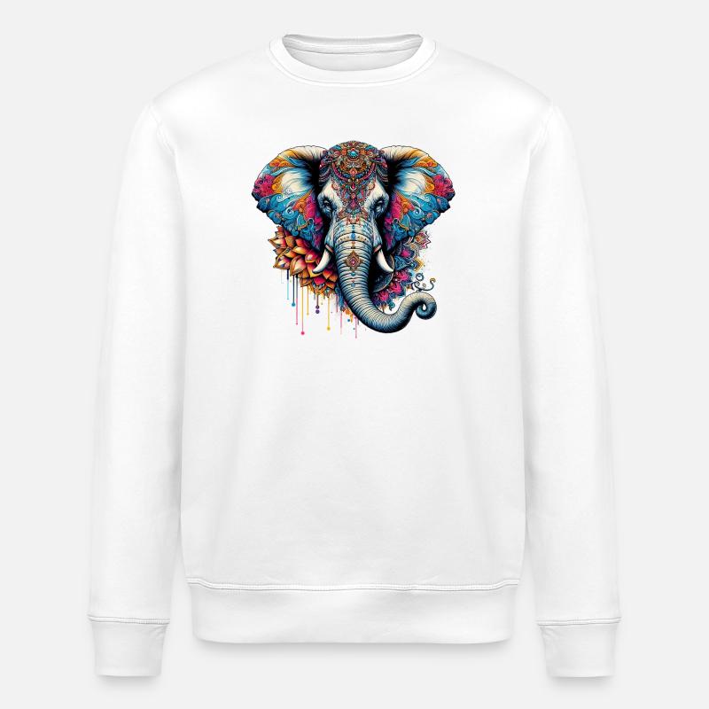 Elephant - Stanley/Stella ROLLER Unisex Organic Sweatshirt - white