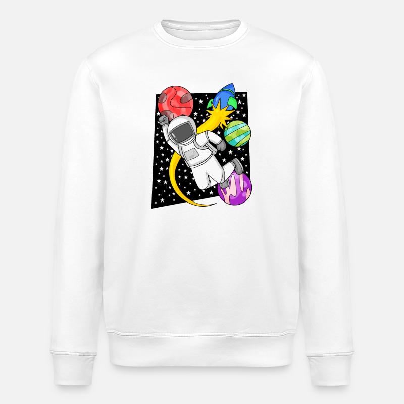 Motif d’astronaute dans l’espace - Sweat bio ROLLER Stanley/Stella Unisexe - blanc