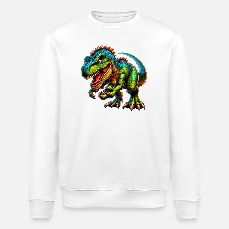 Dinosaur - Stanley/Stella ROLLER Unisex Organic Sweatshirt - white