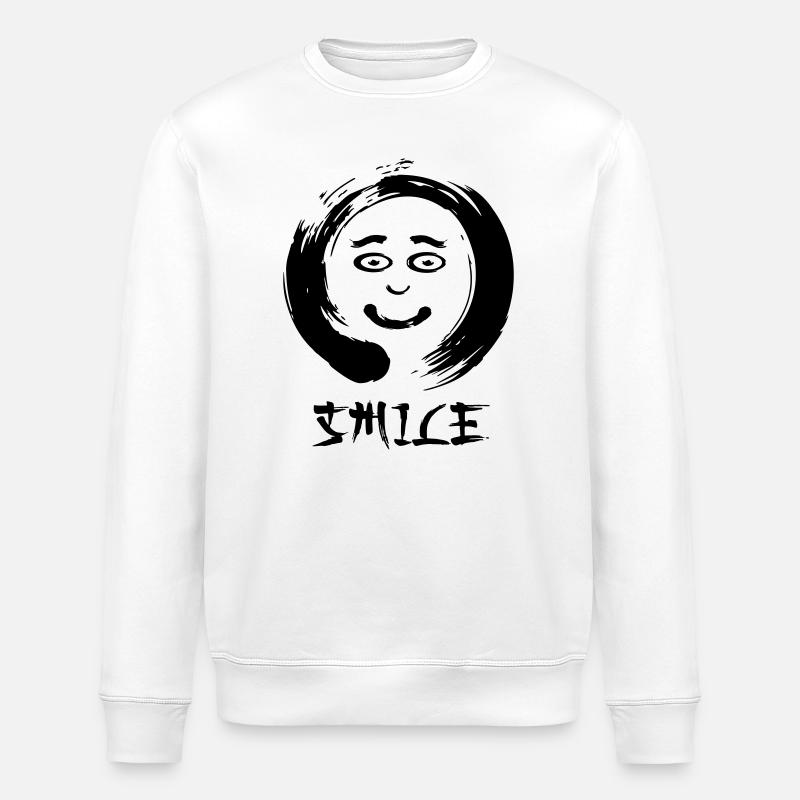 Enzo zen smiley Ensie Smile - Sweat bio ROLLER Stanley/Stella Unisexe - blanc
