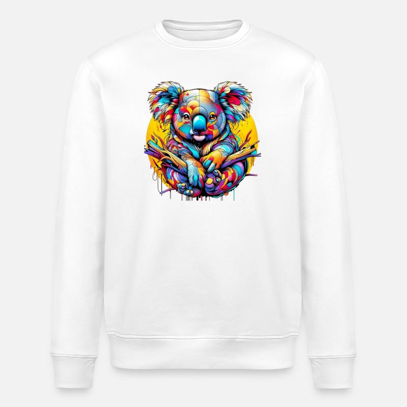 Koala - Stanley/Stella ROLLER Unisex Organic Sweatshirt - white