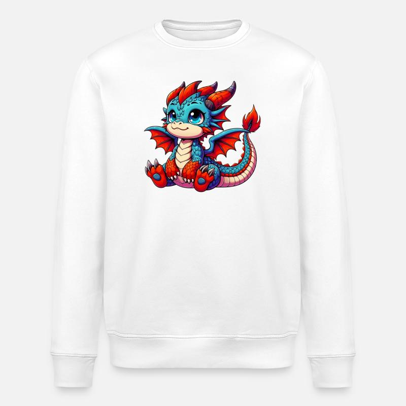 Dragon - Stanley/Stella ROLLER Unisex Organic Sweatshirt - white