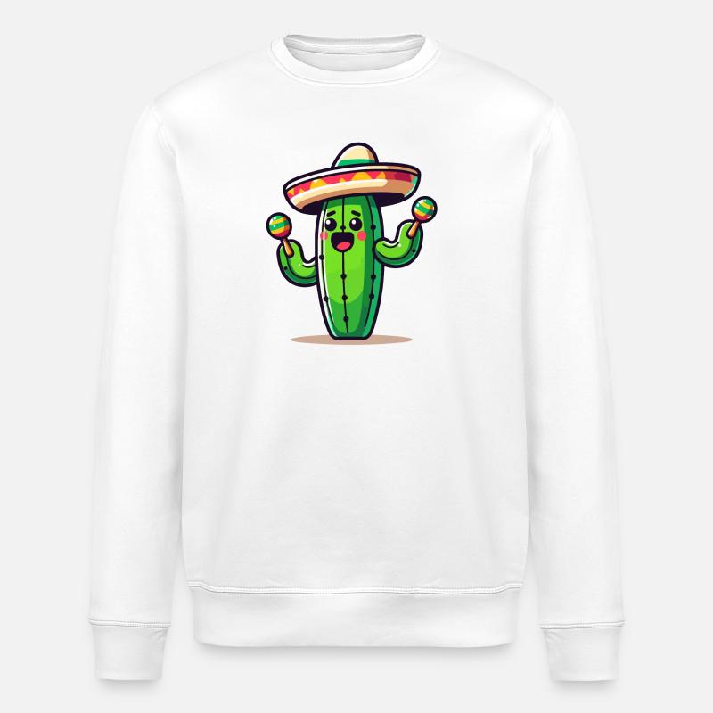 Fiesta Cactus : le shaker Saguaro - Sweat bio ROLLER Stanley/Stella Unisexe - blanc