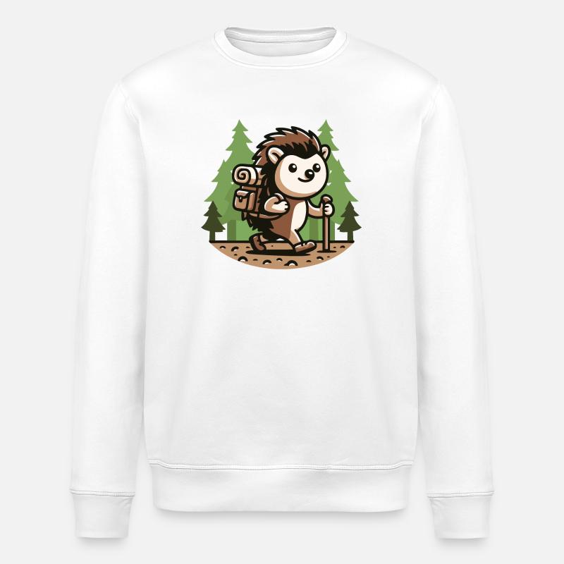Wanderwanderer: Der Wanderigel - Stanley/Stella Unisex Bio-Sweatshirt ROLLER - Weiß