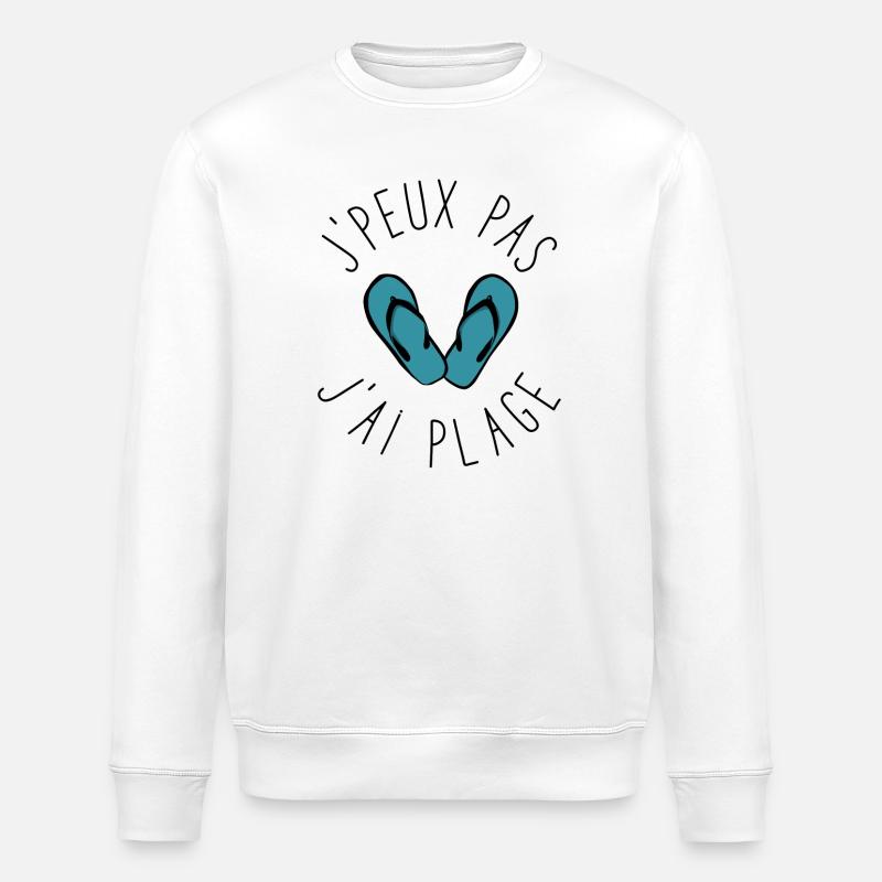 j'peux pas j'ai plage - Sweat bio ROLLER Stanley/Stella Unisexe - blanc