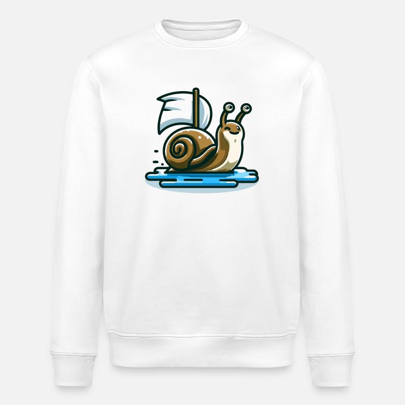 Sejlsnegl: Den nautiske navigatør - Stanley/Stella økologisk unisex-sweatshirt ROLLER - hvid