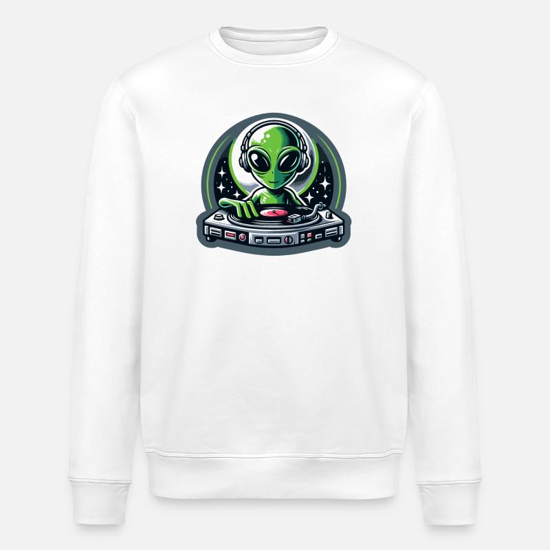 Galactic Grooves : le DJ extraterrestre - Sweat bio ROLLER Stanley/Stella Unisexe - blanc