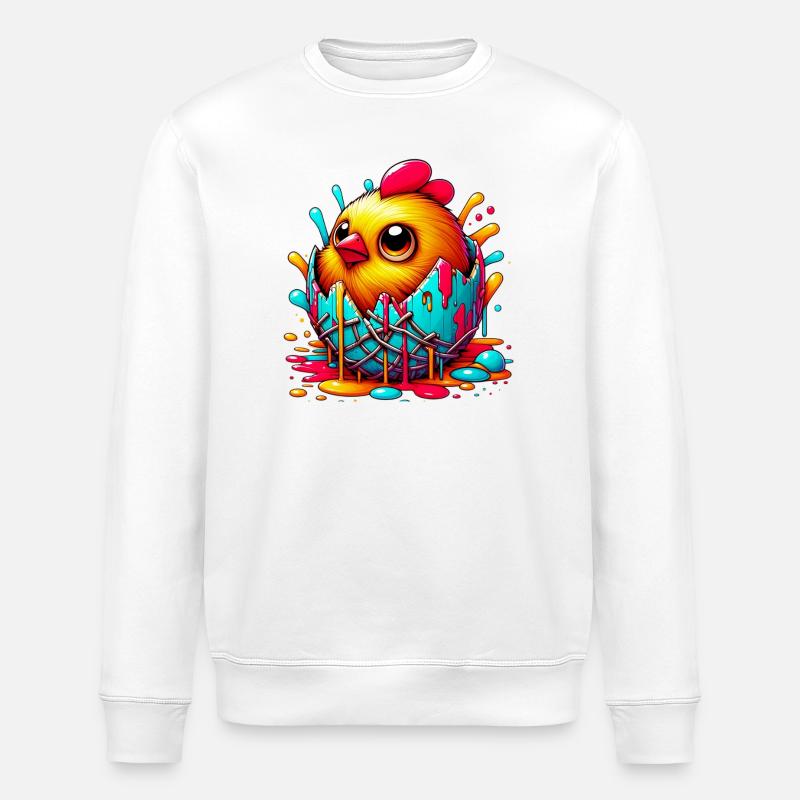 Poussin - Sweat bio ROLLER Stanley/Stella Unisexe - blanc