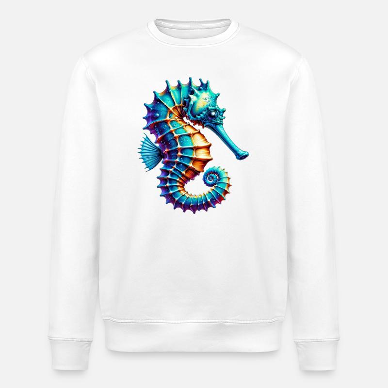 Seahorse - Stanley/Stella ROLLER Unisex Organic Sweatshirt - white