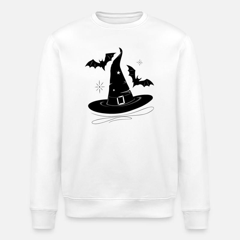 Witch Hat Bat Walpurgis Night - Stanley/Stella ROLLER Unisex Organic Sweatshirt - white