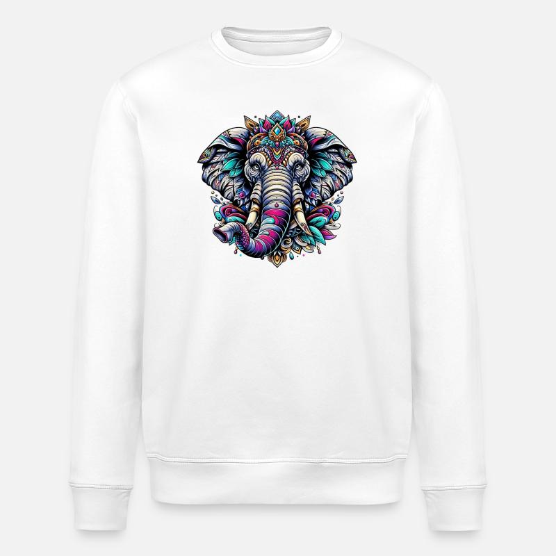 Elephant - Stanley/Stella ROLLER Unisex Organic Sweatshirt - white