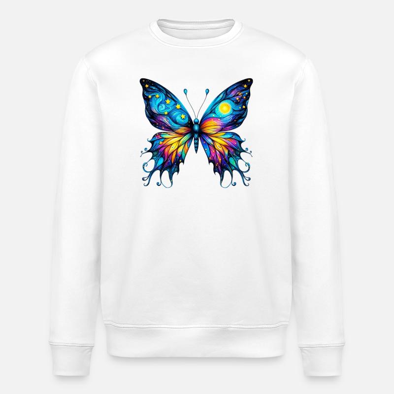Papillon Van Gogh - Sweat bio ROLLER Stanley/Stella Unisexe - blanc