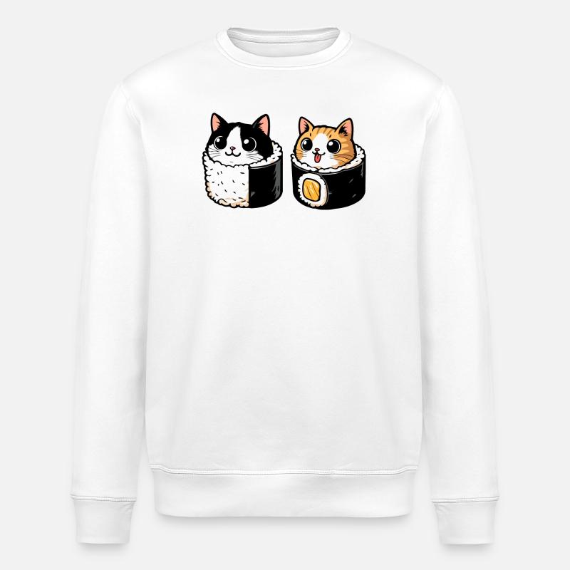 Neko Maki Mix : Le Chat Sushi - Sweat bio ROLLER Stanley/Stella Unisexe - blanc