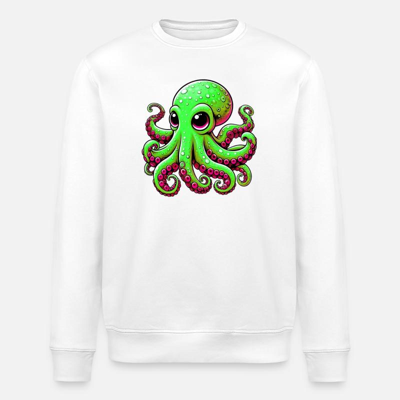 Krake - Stanley/Stella Unisex Bio-Sweatshirt ROLLER - Weiß
