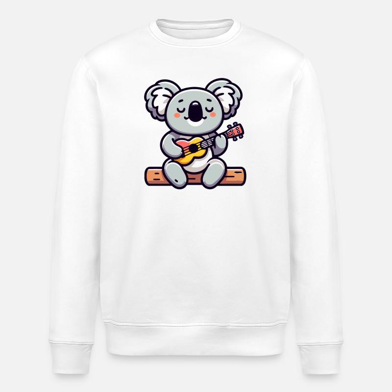 Koala Chords: Der Eukalyptus-Melodiker - Stanley/Stella Unisex Bio-Sweatshirt ROLLER - Weiß