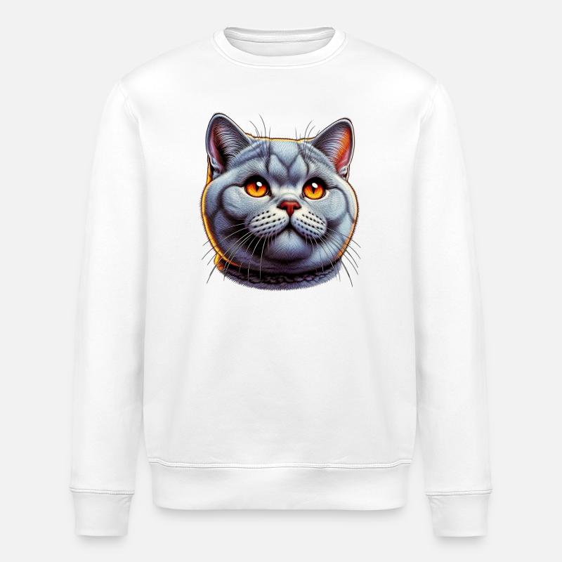 Chat British Shorthair - Sweat bio ROLLER Stanley/Stella Unisexe - blanc