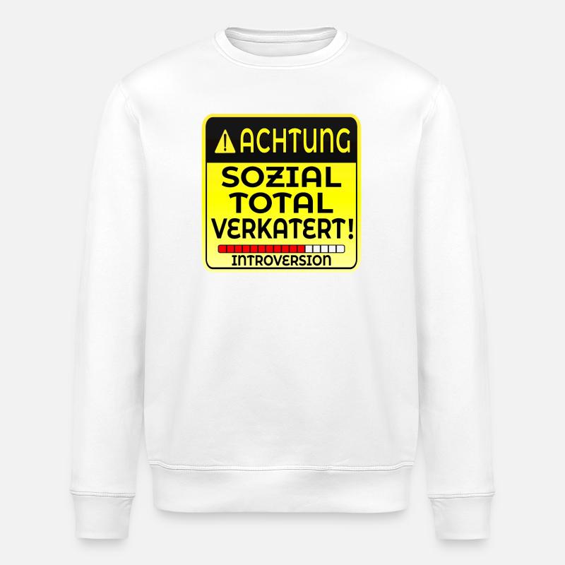INTROVERTIERTE PERSON INTROVERSION IRONIE - Stanley/Stella Unisex Bio-Sweatshirt ROLLER - Weiß