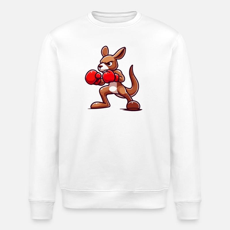 Kanga Punch: Der Boxer - Stanley/Stella Unisex Bio-Sweatshirt ROLLER - Weiß