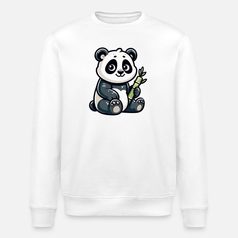 Bamboo Buddy: Der Content-Panda - Stanley/Stella Unisex Bio-Sweatshirt ROLLER - Weiß