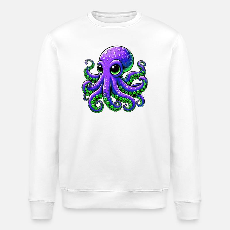 Krake - Stanley/Stella Unisex Bio-Sweatshirt ROLLER - Weiß