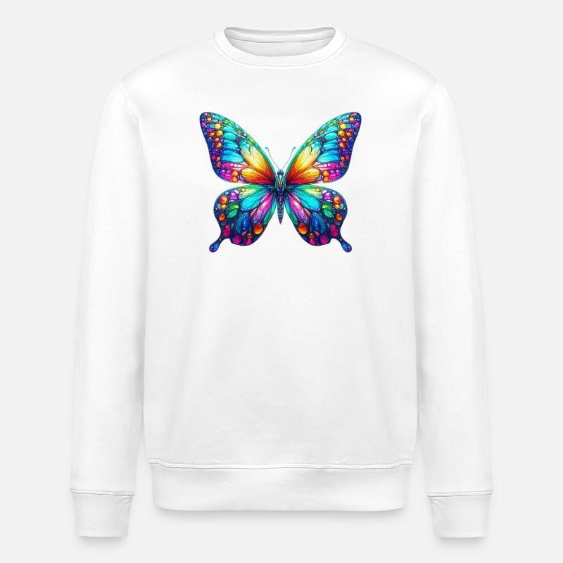 Butterfly - Stanley/Stella ROLLER Unisex Organic Sweatshirt - white
