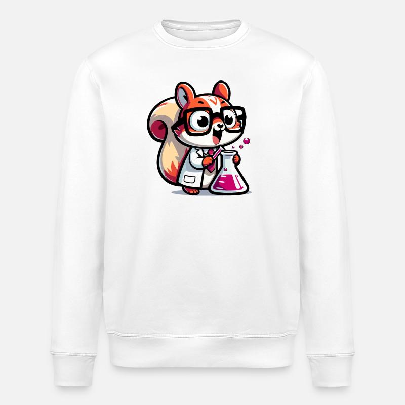 Chemist Coon: The Lab Genius - Stanley/Stella ROLLER Unisex Organic Sweatshirt - white