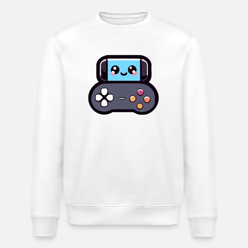 Game Buddy: Das fröhliche Joypad - Stanley/Stella Unisex Bio-Sweatshirt ROLLER - Weiß