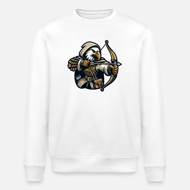Skyward Archer: The Eagle Marksman - Stanley/Stella ROLLER Unisex Organic Sweatshirt - white