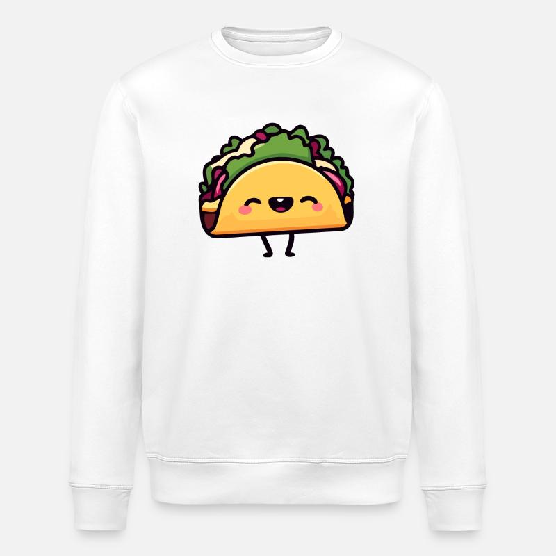 Fröhlicher Taco Toon - Stanley/Stella Unisex Bio-Sweatshirt ROLLER - Weiß