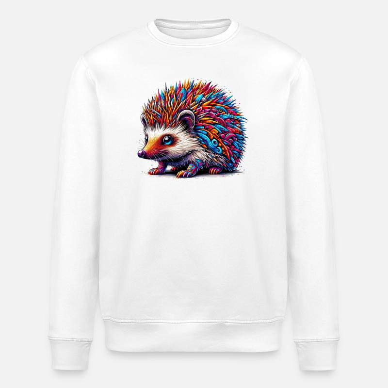 Hedgehog - Stanley/Stella ROLLER Unisex Organic Sweatshirt - white