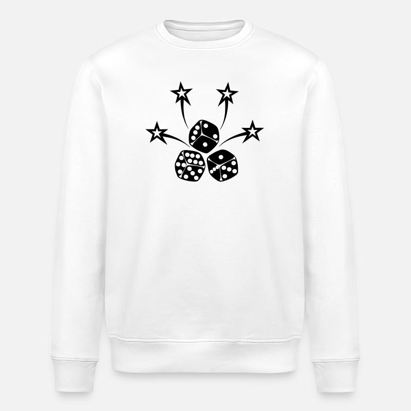 Dés avec des étoiles - Sweat bio ROLLER Stanley/Stella Unisexe - blanc