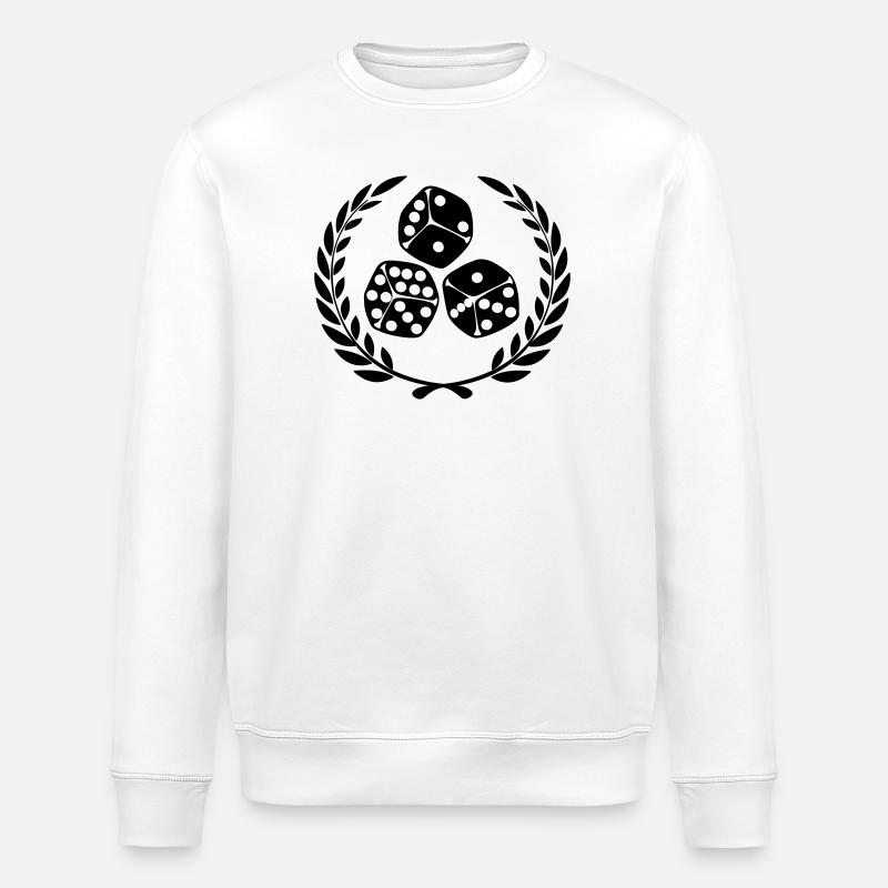 Dice in laurel wreath - Stanley/Stella ROLLER Unisex Organic Sweatshirt - white