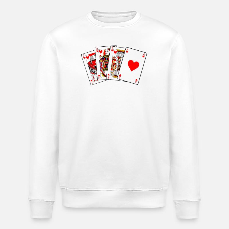 Bube Dame König Ass - Stanley/Stella Unisex Bio-Sweatshirt ROLLER - Weiß