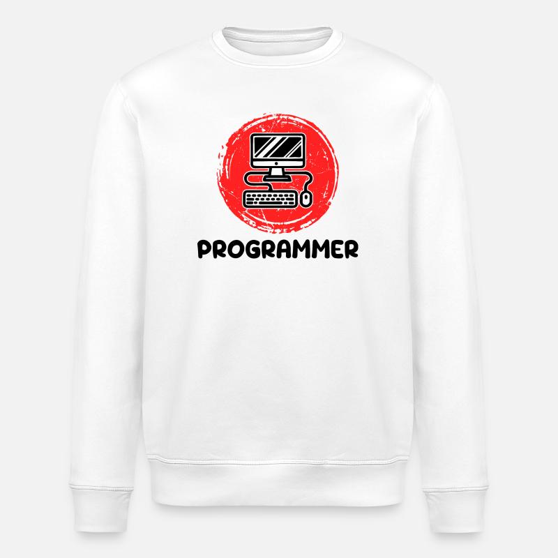 Computer Developer Programmer Code Scripting - Stanley/Stella ROLLER Unisex Organic Sweatshirt - white