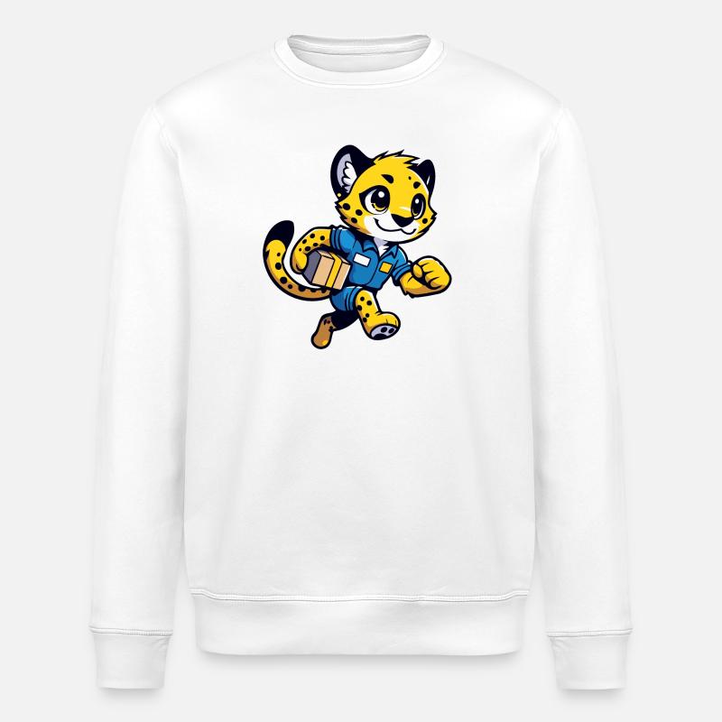 Speedster Cheetah: The Swift Courier - Stanley/Stella ROLLER Unisex Organic Sweatshirt - white
