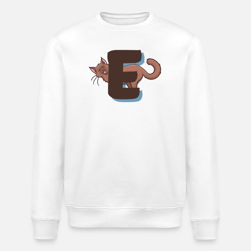 Katze Buchstabe E - Stanley/Stella Unisex Bio-Sweatshirt ROLLER - Weiß